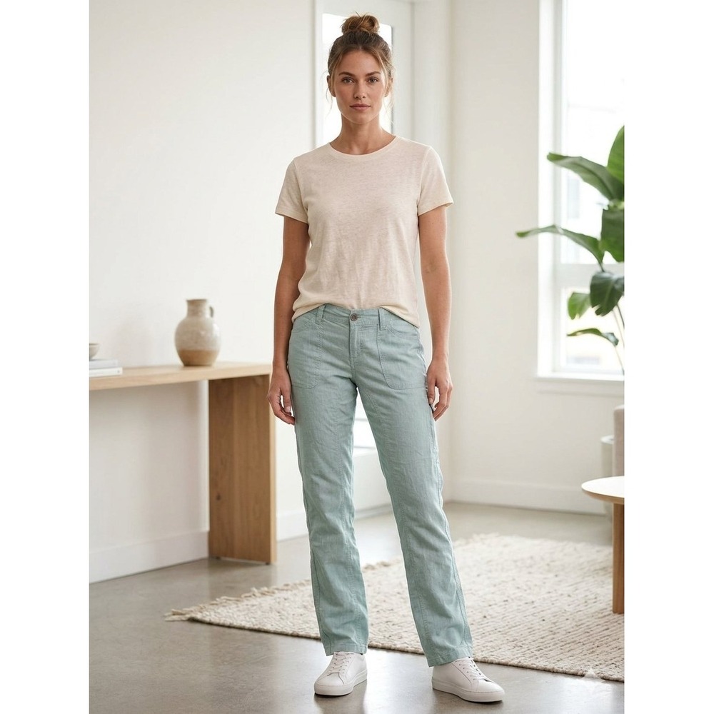 Kuhl Splash Straight Leg Pants Sage Green Women 12 Long Hiking Outdoor 6011